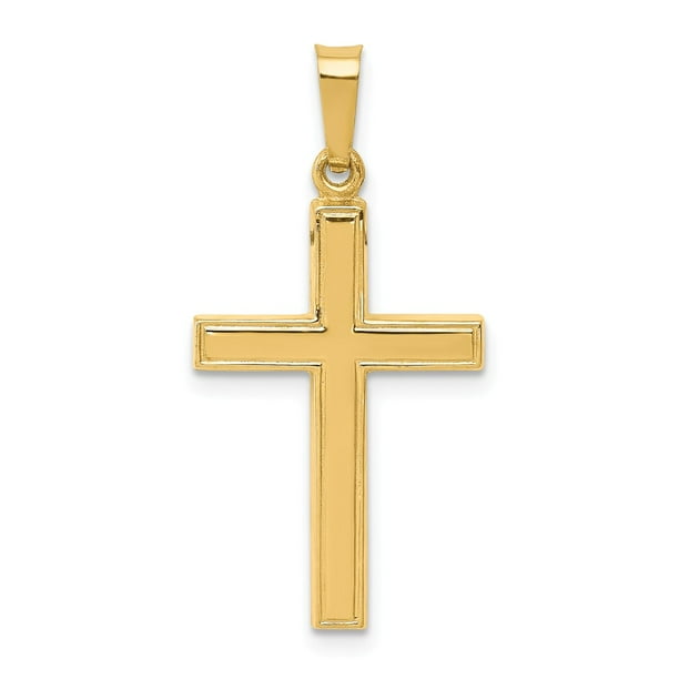 FB Jewels Solid 14K Yellow Gold Polished Hollow Cross Pendant FB Jewels Solid 14K Yellow Gold Polished Hollow Cross Pendant